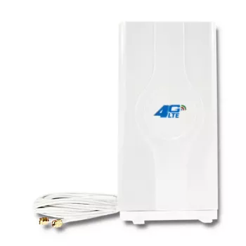 Kryptinė antena QOLTEC 57013, 0.6–2.7 GHz, 30 dBi, vertikali poliarizacija, 50 Ω, baltas ABS korpusas