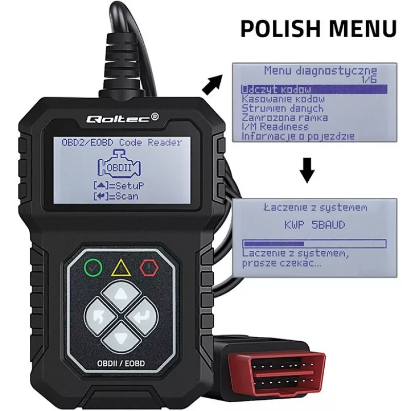 OBDII diagnostinis testeris QOLTEC ProLine (modelis 50684)