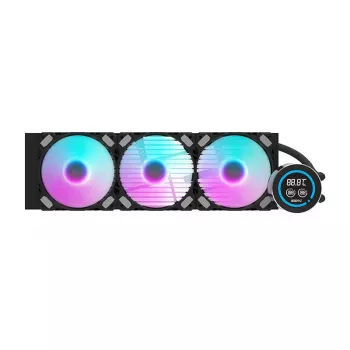 360 mm radiatorius Darkflash DN-D360 BLACK – 360 mm vandens aušinimo radiatorius, 3x120 mm ventiliatoriams
