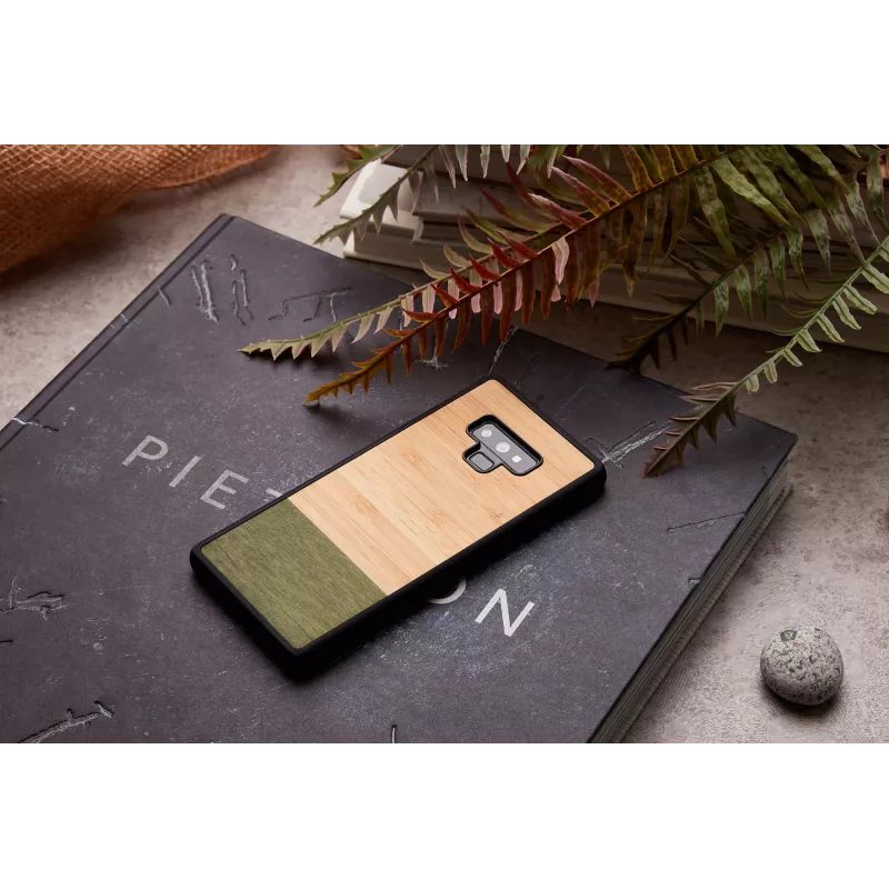 Apsauginis dėklas Samsung Galaxy Note9 medinis su polikarbonatu, bambuko miškas juodas