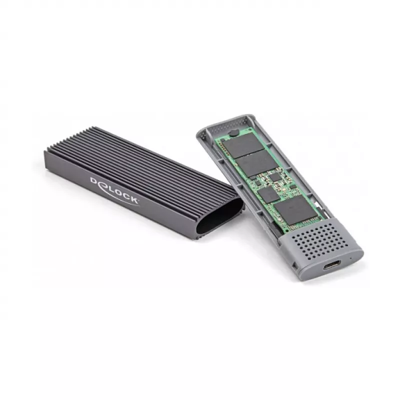 DeLOCK išorinis USB Type-C korpusas M.2 NVMe PCIe arba SATA SSD, be įrankių