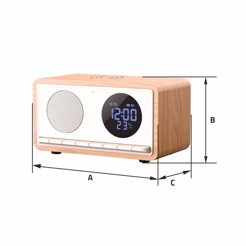 MANTA RDI912W Rimini radijo laikrodis su Bluetooth ir belaidžiu įkrovimu, baltas