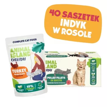 ANIMAL ISLAND kalakutiena sultinyje kačių ėdalas monopakuotė 40x85g