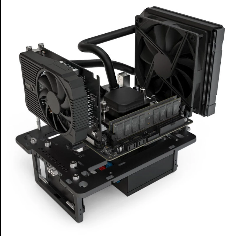 Streacom BC1 Mini V2 juodas – kompaktiškas atviro rėmo stendas