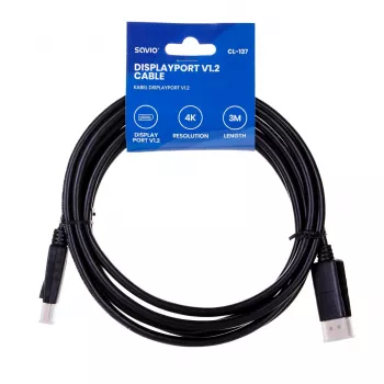 Savio CL-137 DisplayPort kabelis 3 m Juodas