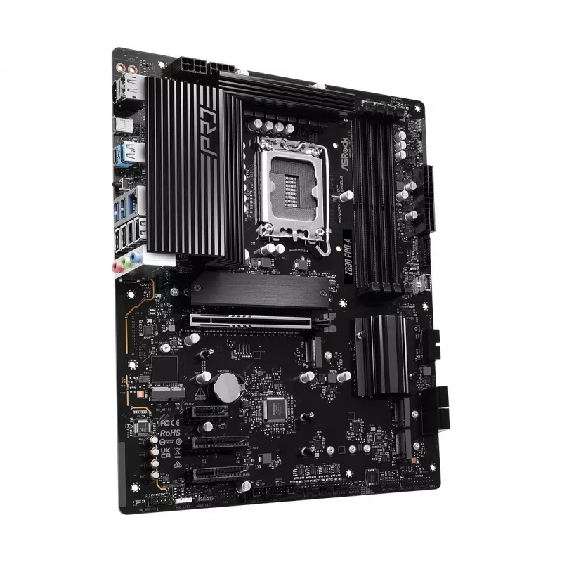 Motininė plokštė ASRock Z890 Pro-A ATX – Intel Z890, LGA 1851, DDR5, 4x DIMM, 256 GB, 2,5 Gb LAN, PCIe Gen5