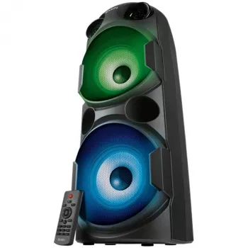 SVEN PS-750 2x40W garsiakalbių sistema su LED ekranu, TWS, FM radiju, AUX, USB/SD, apšvietimu, mikrofonu, nuotolinio valdymo pultu ir išlygintuvu