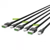 Green Cell KABGCSET05 1,2 m juodos spalvos USB-A – Lightning laidas (3 vnt.)