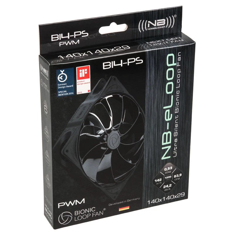 Korpuso ventiliatorius NOISEBLOCKER B14-PS-BL 140 mm