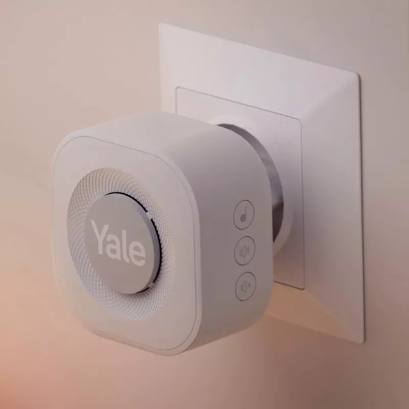 Yale durų skambučio modulis pilka, balta