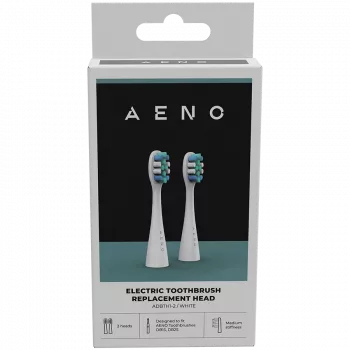 AENO keičiamieji dantų šepetėlio antgaliai, Balti, Dupont šereliai, 2 vnt. komplekte (skirti ADB0001S/ADB0002S)