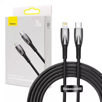USB-C į Lightning laidas Baseus Glimmer 20W, 2 m – greitas įkrovimas ir duomenų sinchronizavimas
