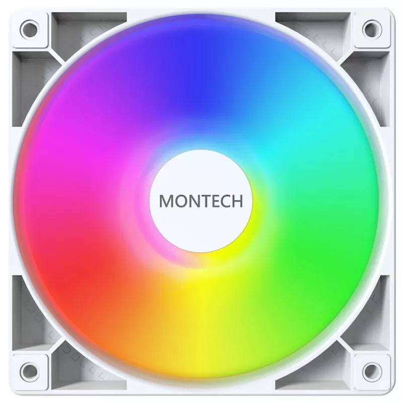 Ventiliatorių rinkinys Montech GF120 PWM ARGB 3 viename – 120 mm PWM ventiliatoriai su ARGB apšvietimu