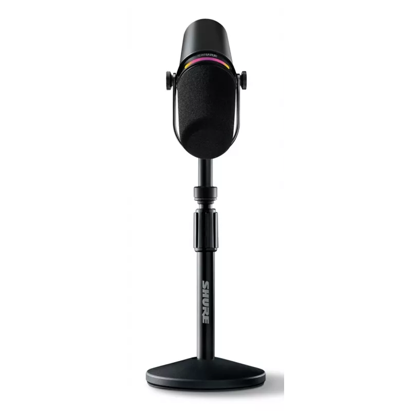 Shure MV7+-K-BNDL – lektoriaus/vokalinis mikrofonas su XLR/USB-C jungtimi, juodas + stalinis stovas GATOR