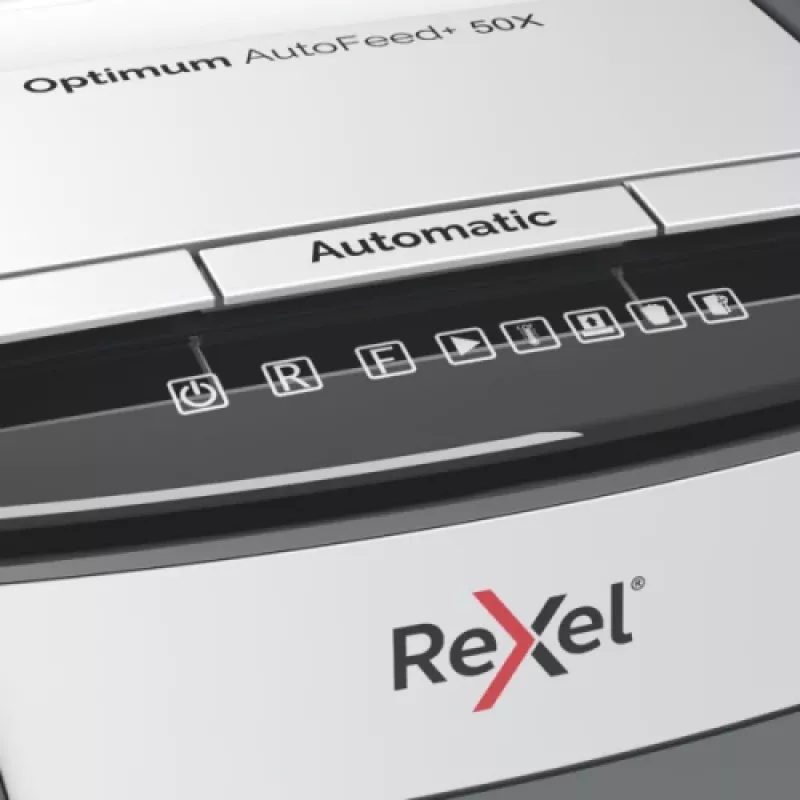Rexel Optimum AutoFeed+ 50X automatinis skersinio pjovimo popieriaus smulkintuvas P4