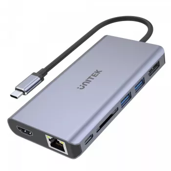 USB-C stotelė UNITEK uHUB S7 pilka