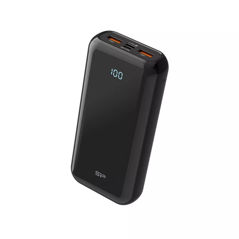 SILICON POWER QS28 Powerbank išorinė baterija 20000 mAh 2x USB QC 3.0 1x USB-C PD (SP20KMAPBKQS280K) Juoda