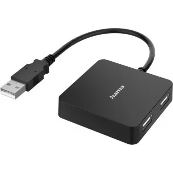 Hama 00300081 USB 2.0 sąsajos šakotuvas 4 prievadai, juodas