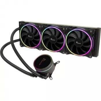 Vandens aušintuvas INTER-TECH LC-360 RGB — 12 cm ventiliatorius, hidraulinis guolis, juodas
