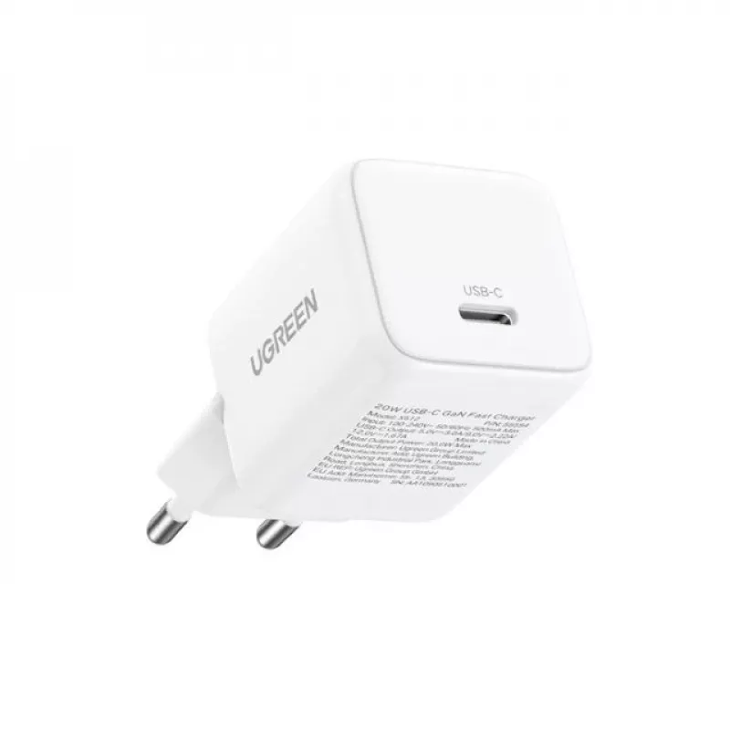 UGREEN įkroviklis Nexode N Series X513 30W GaN USB-C vieno prievado greitasis įkroviklis, 100–240 V, baltas