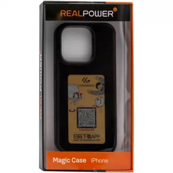 Dėklas RealPower 504404, iPhone 15, 15.5 cm, juodas