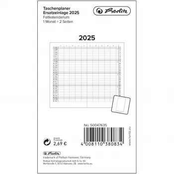 Kišeninis kalendorius Herlitz 50047635 32 puslapiai juodai baltas