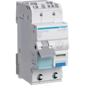 HAGER ADS910D RCBO jungiklis 1P+N 6kA B-10A 30mA