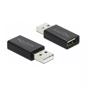 DELOCK USB 2.0 adapteris, kištukas Type-A į lizdą Type-A, duomenų blokatorius