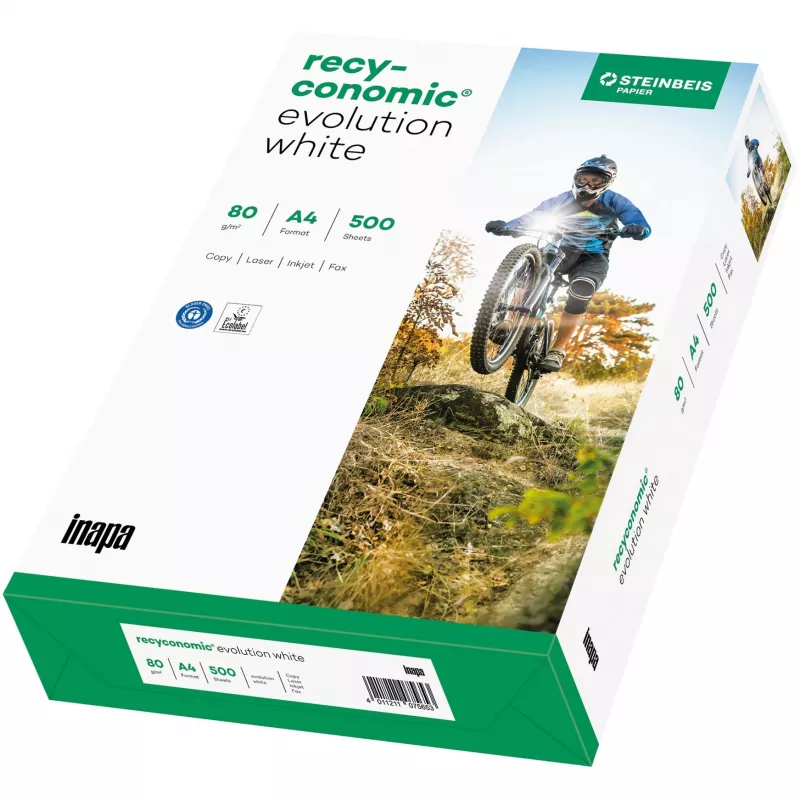 Popierius spausdinimui Inapa Tecno Recyconomic Evolutio A4 80 g/m² 500 lapų baltas