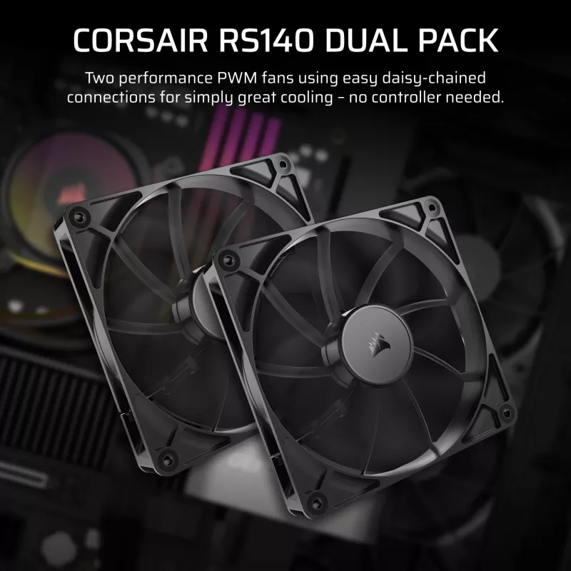 Corsair RS140 140mm korpuso ventiliatorius 2 vnt. juodas