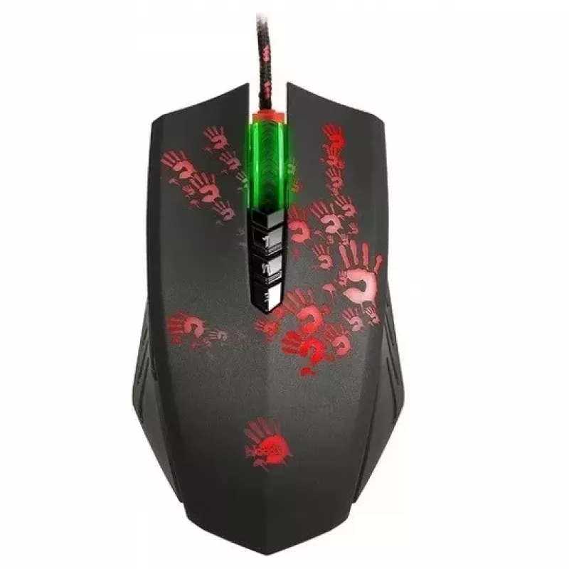 Žaidimų pelė A4Tech BLOODY A60 – optinė, ambidekstrinė, 6200 DPI, USB Type-A, 8 mygtukai, juoda