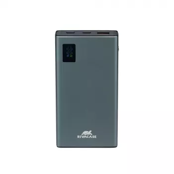 Nešiojamas įkroviklis Rivacase VA1021 10000mAh, dvi USB išvestys, LED indikatoriai, kompaktiškas