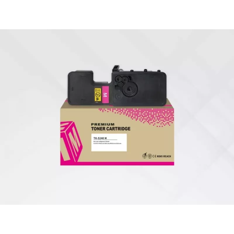 Kasetė su toneriu HYB, skirta Kyocera TK-5240M, rausvai violetinė (magenta), suderinama su ECOSYS P5026C/M5526C serija