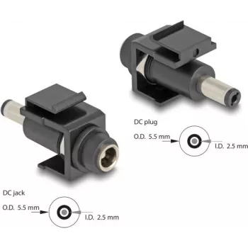 DeLOCK Keystone modulis DC 5,5 × 2,5 mm motina–tėvas juodas
