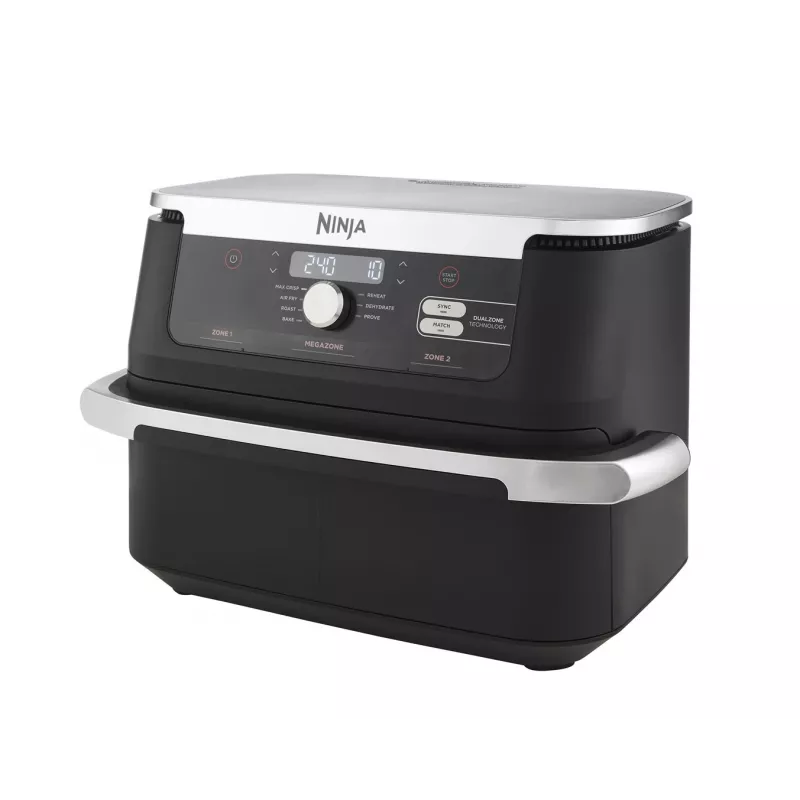Kepimo indas Ninja AF500EU dvigubas 10,4 L atskiras 2470 W karšto oro gruzdintuvė Juoda, Nerūdijantis plienas