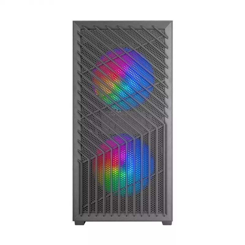 PC korpusas TACENS Mars Gaming MC-VORTEX Mini Tower Mini-ITX/Micro-ATX grūdintas stiklas juodas, 3x120mm, 27,3 cm GPU, 162 mm CPU aušintuvas