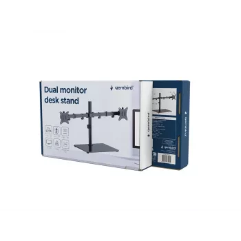 Dviejų monitorių stalinis laikiklis Gembird MS-D2ST-01, iki 32 colių, VESA 75×75–100×100, maks. 18 kg, juodas