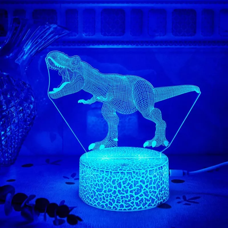 Stalinė LED lempa MANTA SNL117RGB RGB 3D dinozaurų šviesos dekoracija