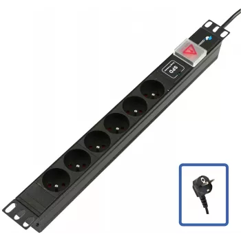 Lanview POWER STRIP 19 - 6 išvadų - 1U (TUPS047)