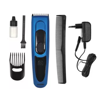 Plaukų kirpimo mašinėlė BLAUPUNKT HCC401 — reguliuojamas ilgis 3–24 mm, akumuliatorinė, juoda/mėlyna