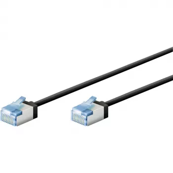 Goobay Ultra-Flexible CAT 6A Patch Cable slim U/FTP juodas - itin trumpas kištukas (74320)