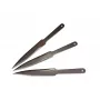 Sportiniai metimo peiliai KAL22 LIDER komplektas 3 vnt. – legiruotasis plienas, 275 mm ilgis, 165 mm ašmenys, 50 HRC, 240 g, sidabrinė apdaila