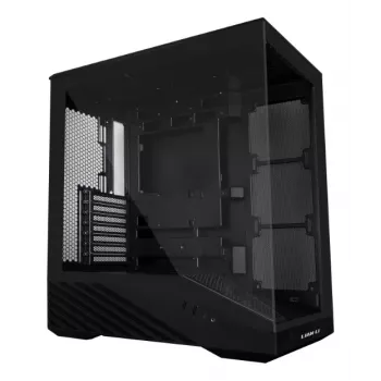 Korpusas Lian Li Vector V100 Midi Tower – Juodas su permatomu paneliu