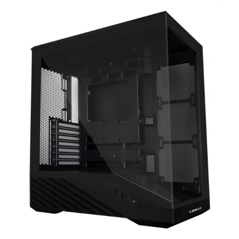 Korpusas Lian Li Vector V100 Midi Tower – Juodas su permatomu paneliu