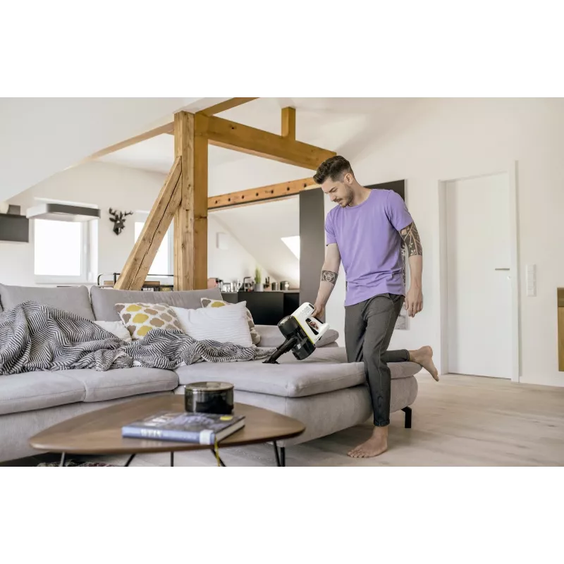 Belaidis dulkių siurblys 2-in-1 Karcher VC 4, 21.6V Li-Ion, 30 min, HEPA, 2 greičiai, geltonas/juodas