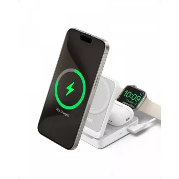 Anker MagGo 3-in-1 15W belaidė įkrovimo stotelė sulankstoma balta EU