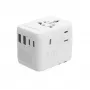 Keliautojų adapteris GEMBIRD TPA-2A3C70-01-W — I tipo kištukas, 3× USB-C (70W), 2× USB-A (18W), 100–250V, baltas