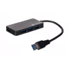 USB stotelė NATEC Moth 4 prievadų USB 3.2 Gen 1 Type-A (5000 Mbit/s), maitinama per USB, juoda, 0,15 m laidas