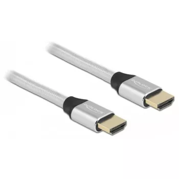 Delock - Ultra High Speed - HDMI-Kabel - HDMI männlich zu HDMI männlich - 50cm - Dreifachisolierung - Silber - hauchvergoldete Kontakte, unterstützt 8