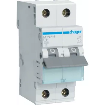Hager MCN516 2P automatinis jungiklis 16A 50/60 Hz